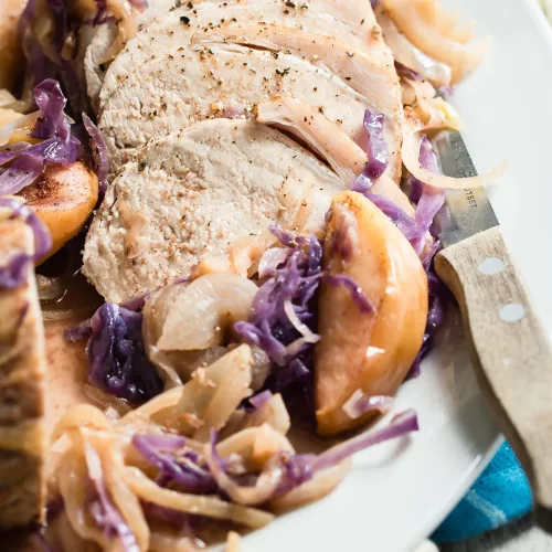 Slow Cooker Pork Roast with Apples and Onions